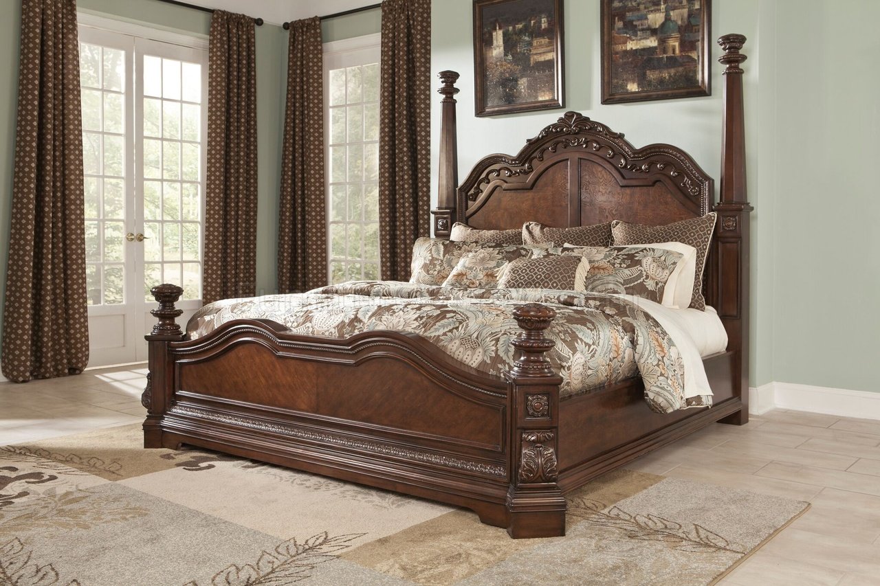 Ledelle Bedroom B705 in Brown w/Poster Bed by Ashley Furniture