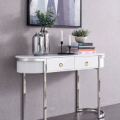 131 Hallway Console Table in White & Silver by ESF
