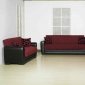 Burgundy Fabric Stylish Living Room w/Sleeper Sofa & Storage