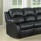 Cranley Motion Sofa 9700BLK - Black Bonded Leather - Homelegance