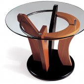 Artistic End Table with Round Glass Top