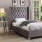 Aiden Bed in Grey Velvet Fabric by Meridian w/Options
