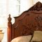 Cherry Finish Classic Antique Style Bedroom with Carving Details