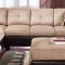 Cream Suede Two-Tone Modern Sectional Sofa w/Bycast Base