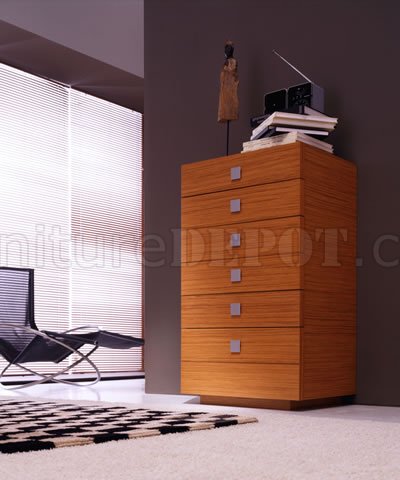Teak Bedroom Furniture on Teak Finish Contemporary Bedroom Set With Platform Bed At Furniture