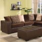 Chocolate Brown Ultra Plush Elegant Contemporary Sectional Sofa