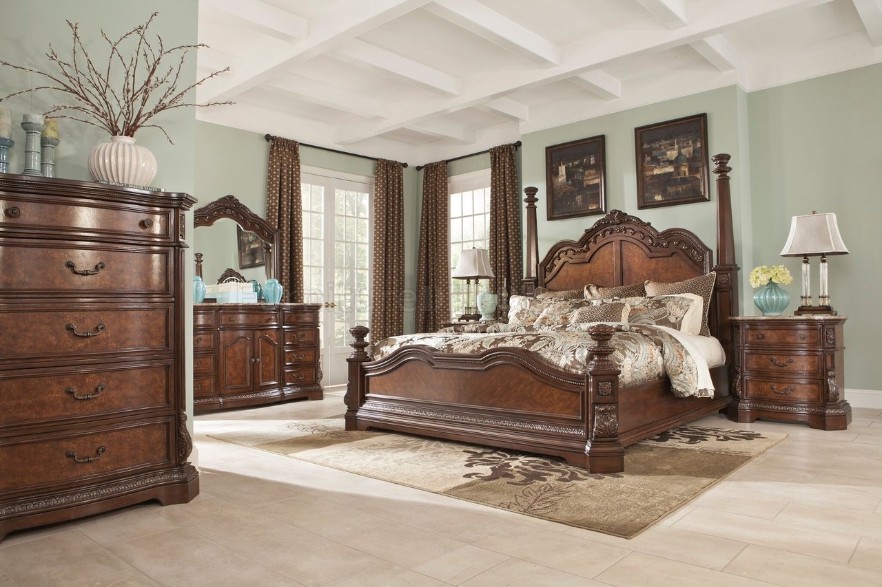 Ledelle Bedroom B705 In Brown W Poster Bed By Ashley Furniture