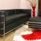 Le Corbusier Style Grande Modern Sofa in Black Full Leather