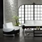 White & Black Bonded Leather 3PC Modern Stylish Living Room Set