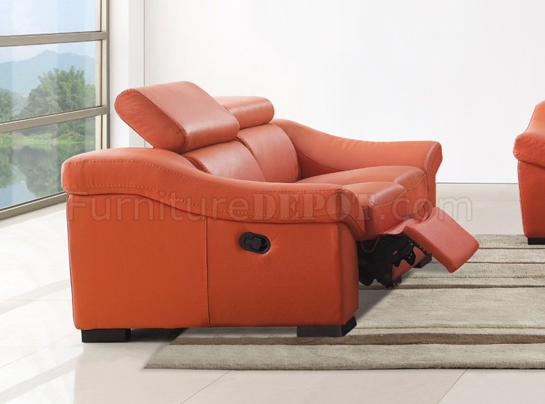 Orange Leather Recliner 110