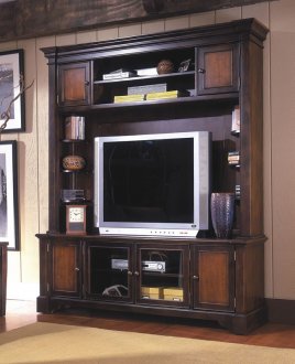 Two-Tone Classic Wall Unit W/Top Storage and Shelves