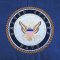 Blue Fabric Modern Rocker Recliner w/US Navy Emblem