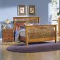 Mission Oak Finish Traditional Bed w/Optional Case Pieces