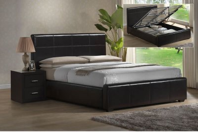 Leather Beds Contemporary on Dark Brown Leather Upholstery Modern Bed