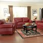 Burgundy Full Leather Traditional Living Room w/Options