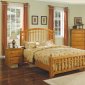 Honey Finish 5Pc Modern Bedroom Set w/Queen or King Bed