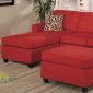 F7668 Red Microfiber Reversible Sectional Sofa by Boss w/Ottoman