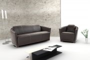 J&M Modern Hotel Italian Leather Sofa in Brown w/Options