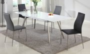 Elsa Dining Table in White by Chintaly w/Optional Chairs