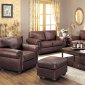 Brown Full Leather Traditional Living Room