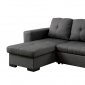 Denton Sectional Sofa CM6149GY in Gray Fabric w/Pullout Sleeper