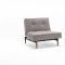 Splitback Sofa Bed in Gray w/Arms & Wood Legs by Innovation