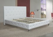 Crystal Bed in White Leatherette