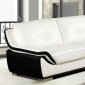 White-Black Bonded Leather Modern Sofa & Loveseat Set w/Options