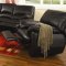 Black or Burgundy Bonded Leather Reclining Livng Room Sofa