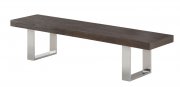 Block Bench in Grey Elm by J&M w/Stainless Steel Legs