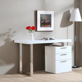 Vienna Modern Office Desk in White Gloss by J&M