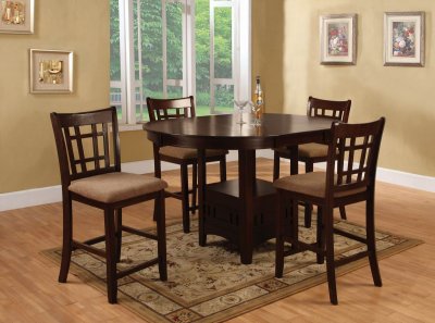  Dinette Sets on Dark Oak Finish 5pc Modern Counter Height Dining Set W Options At