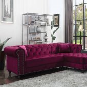 Adnelis Sectional Sofa 57315 in Red Velvet by Acme