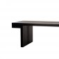 Dark Walnut Modern Rectangle Dining Table w/Hand Carved Detail