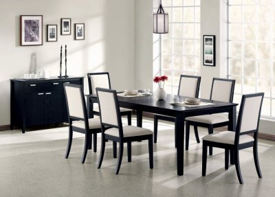 Elegant Dining Room Furniture on Distressed Black Finish Elegant Modern Dining Room At Furniture Depot