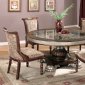 Two-Tone Traditional 5 Piece Dining Room Set w/Clear Glass Inlay