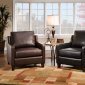 Black or Brown Bonded Leather Modern Accent Chair