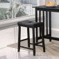 Black Finish Modern Elegant 3Pc Counter Height Dinette Set