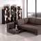 Brown Fabric Modern Sectional Sofa Convertible w/Metal Legs