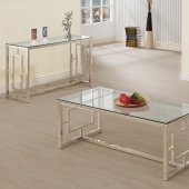 703738 Coffee Table 3Pc Set by Coaster w/Glass Top & Options