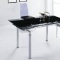 DT103LB-DC040 Dining Table w/Extendable Glass Top & Metal Base