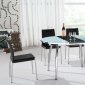 Glass Top Contemporary Extendable Dinette w/Metal Chromed Base