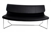 Hollywood Sofa in Black Leatherette by J&M w/Options