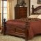 Rustic Brown Cherry Finish Traditional Poster Bed w/Options