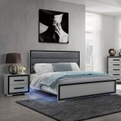 Amelia Bedroom Set 5Pc in Gray & Black by Global w/Options