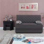 San Diego Loveseat Convertible in Grey Fabric by Empire