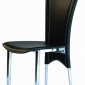 Set of 4 Black Leatherette Modern Dining Chairs w/White Stiches