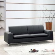 Black or White Leather Contemporary Sofa