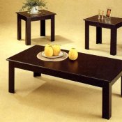 Black Oak Finish Modern 3Pc Coffee Table Set w/Parquet Details