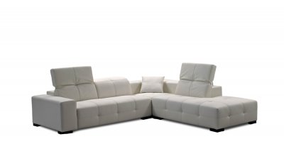 Modern Italian Leather Furniture on White Italian Leather Modern Sectional Sofa  Adjustable Headrest At